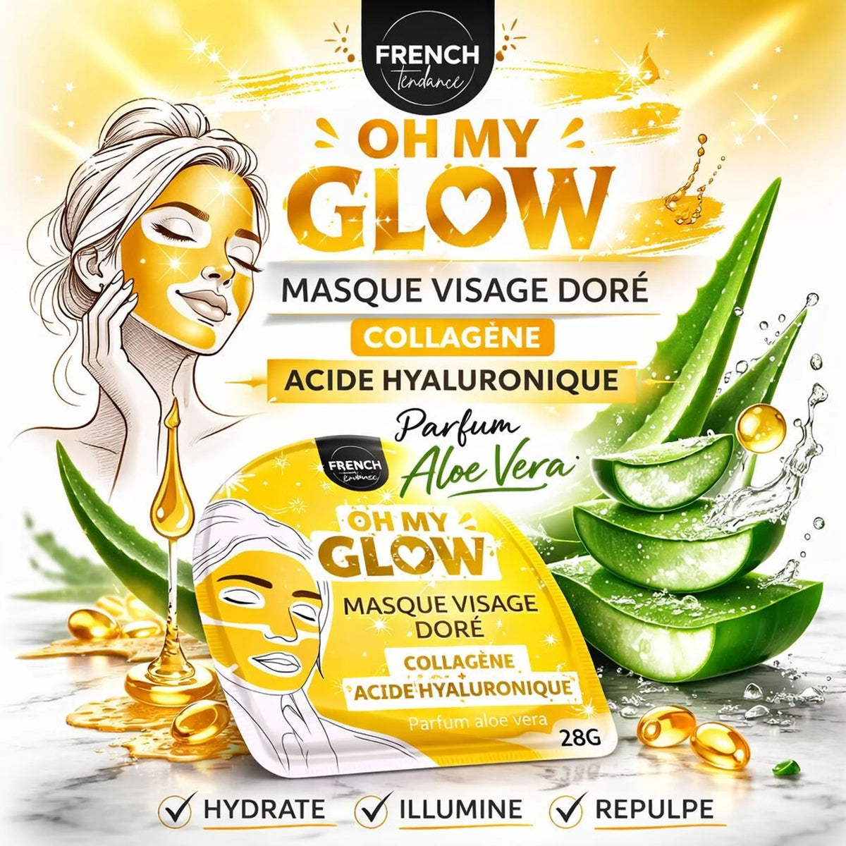 MASQUE COLLAGÈNE + ACIDE HYALURONIQUE – OH MY GLOW